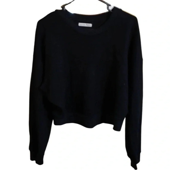 Reformation Jeans Cropped Black Sweatshirt Size Medium - Picture 1 of 3